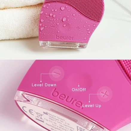 Массажер (щетка) для чистки лица вибрационный Beurer FC 49 розовый