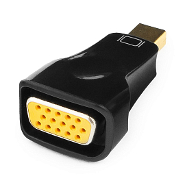 Переходник (преобразователь) Mini DisplayPort - VGA (папа - мама) Cablexpert компактный черный