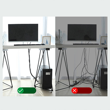 Органайзер кабеля стяжка на липучке Baseus рулон 3 метра красный