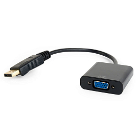 Переходник (преобразователь) DisplayPort - VGA (папа - мама) с кабелем черный