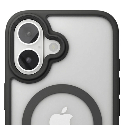Чехол для iPhone 16 гибридный с подставкой VLP Reels Magsafe прозрачно-черный