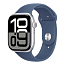 Умные часы Apple Watch Series 10 42 мм (алюминиевый корпус, серебристый/синий, спортивный силиконовый ремешок S/M)