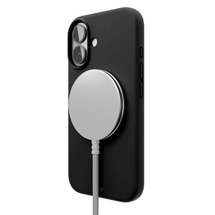 Чехол для iPhone 16 силиконовый VLP Aster MagSafe черный