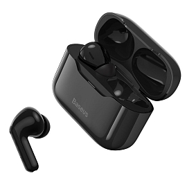 Наушники TWS беспроводные Bluetooth Baseus Simu S1 вакуумные с микрофоном и активным шумоподавлением черные