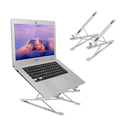 Подставка для ноутбука до 17 дюймов складная Evolution LS112 металлическая серебристая