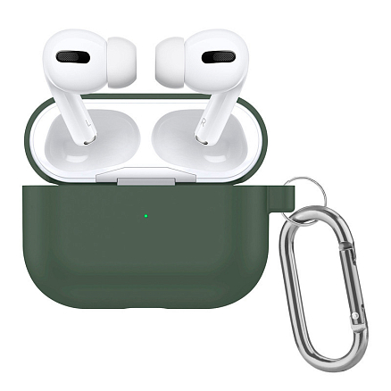 Чехол для наушников AirPods Pro силиконовый Hang полуночный зеленый