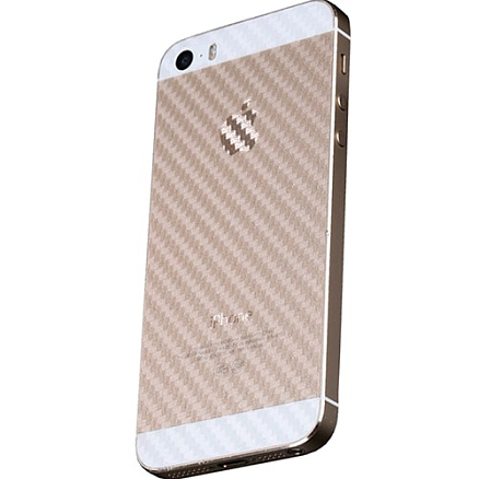 Пленка защитная на заднюю крышку карбоновая для iPhone 5, 5S, SE