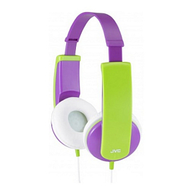 Наушники для детей JVC HA-KD5 накладные фиолетовые с салатовым