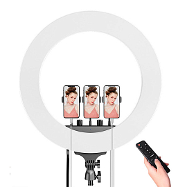 Кольцевая лампа диаметром 45 см с пультом ДУ M18S черная + сумка