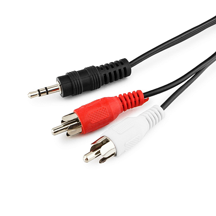Кабель 3,5 мм - 2RCA (стандартный аудио - тюльпаны) длина 15 м Cablexpert CCA-458 черный