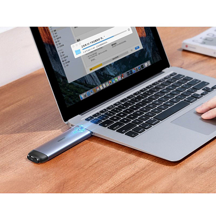 Корпус для SSD M.2, SATA диска Type-C 3.1 Gen 2 (6 Gbps), USB Ugreen CM298 серый