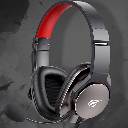 Наушники Havit H2030S полноразмерные с микрофоном черно-красные