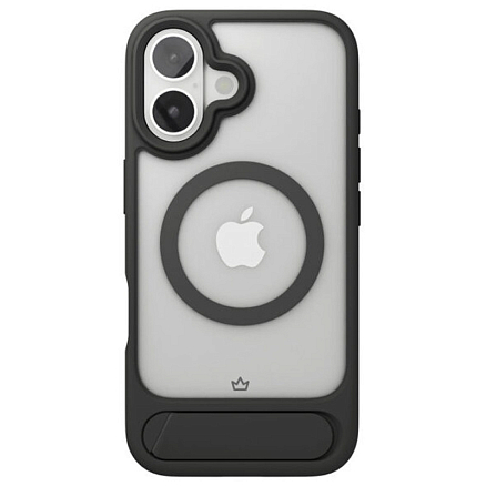 Чехол для iPhone 16 гибридный с подставкой VLP Reels Magsafe прозрачно-черный