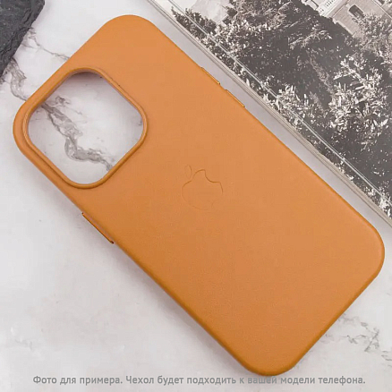 Чехол для iPhone 14 Pro кожаный Digitalpart Magsafe коричневый