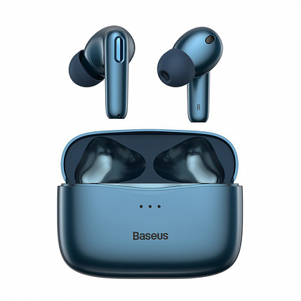 Наушники TWS беспроводные Bluetooth Baseus Simu S2 вакуумные с микрофоном и активным шумоподавлением синие