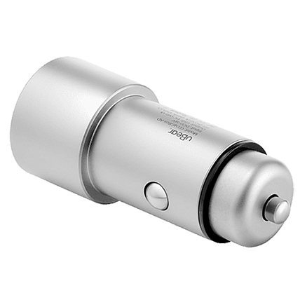Зарядное устройство автомобильное с USB и Type-C входами 3A 20W uBear Ride (быстрая зарядка PD 3.0, QC 3.0) серебристое