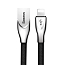 Кабель USB - Lightning для зарядки iPhone 1 м 2А плетеный плоский Baseus Zinc Fabric Cloth черный