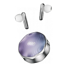Наушники TWS беспроводные Bluetooth QCY T21 FairyBuds вкладыши с микрофоном серебристые
