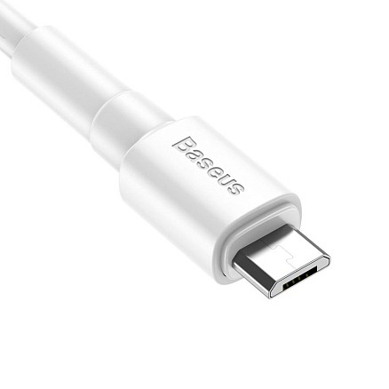 Кабель USB - MicroUSB для зарядки 1 м 2.4А Baseus Mini белый