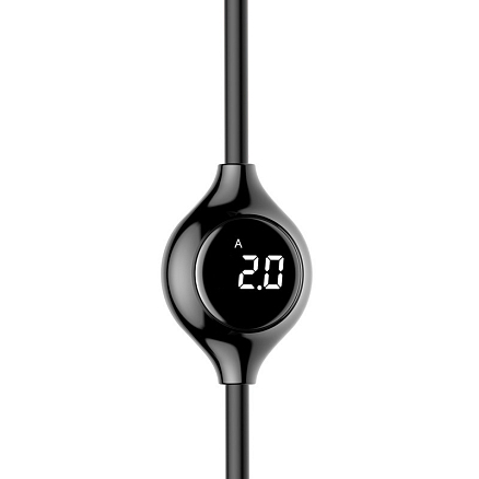 Кабель USB - Lightning для зарядки iPhone 1,2 м 2А с дисплеем Baseus Big Eye Digital черный