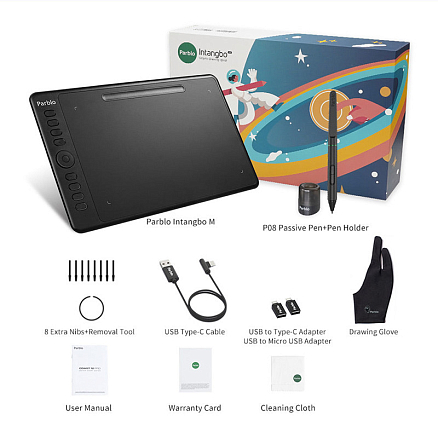 Графический планшет Parblo Intangbo M (черный)