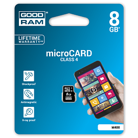 Карта памяти GOODRAM MicroSDHC 8Gb Class 4