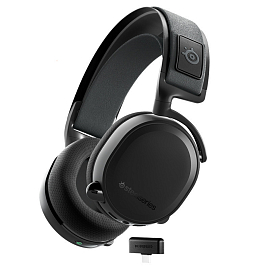 Наушники беспроводные SteelSeries Arctis 7+ полноразмерные с микрофоном игровые черные