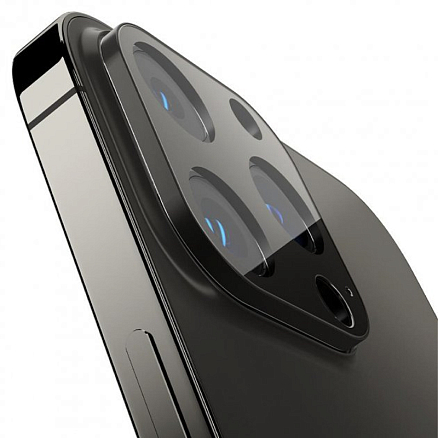 Защитное стекло на камеру для iPhone 13 Pro, 13 Pro Max Spigen Optik.TR черное 2 шт.