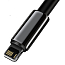 Кабель USB - Lightning для зарядки iPhone 2 м 2.4А плетеный Baseus Tungsten Gold черный
