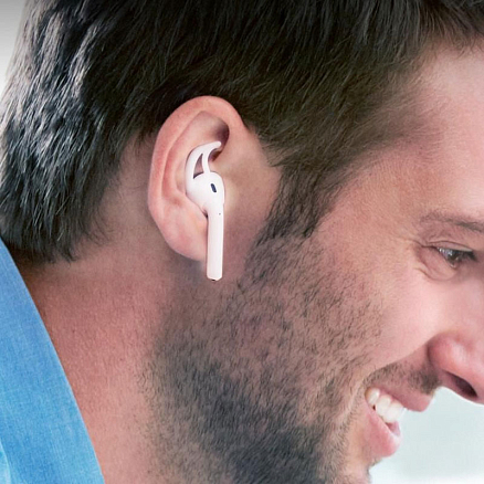 Насадки для наушников AirPods, AirPods 2 силиконовые Spigen SGP Earhooks белые 2 пары