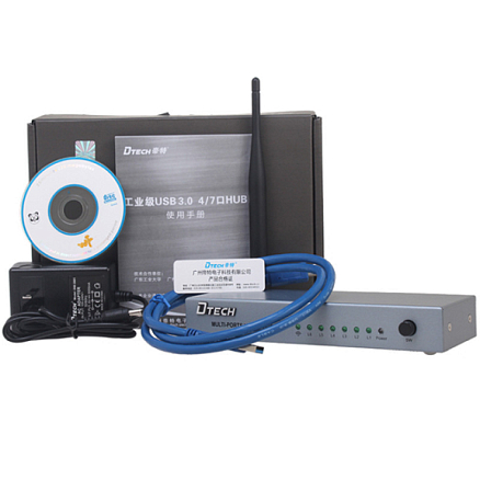 USB 3.0 HUB (разветвитель) на 7 портов активный + WI-FI Dtech DT-3307WF с питанием