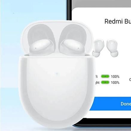 Наушники TWS беспроводные Bluetooth Xiaomi Redmi Buds 4 вакуумные с микрофоном и активным шумоподавлением белые