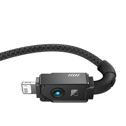 Кабель USB - Lightning для зарядки iPhone 2 м 2.4А плетеный Baseus Unbreakable черный