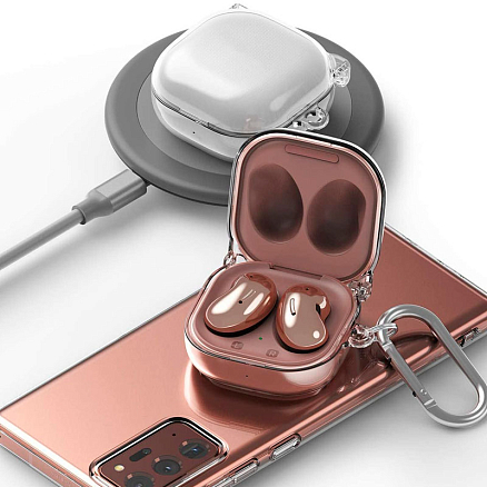 Чехол для наушников Samsung Galaxy Buds Live, Buds Pro пластиковый Ringke Hinge прозрачный