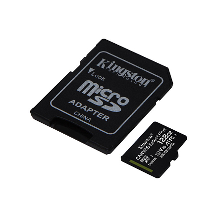 Карта памяти Kingston Canvas Select Plus MicroSDXC 128Gb UHS-I U1 V10 100 Мб/с с адаптером SD