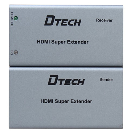 Удлинитель HDMI (HDMI Extender+ Splitter (разветвитель) на 2 порта) до 60 метров по витой паре Dtech DT-7009A с питанием