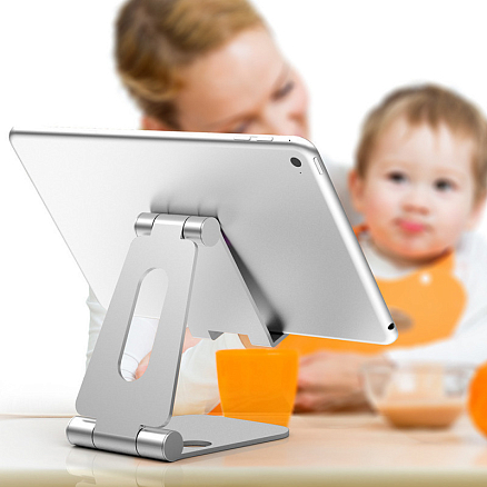 Подставка для телефона или планшета складная SeenDa A001 металлическая серебристая