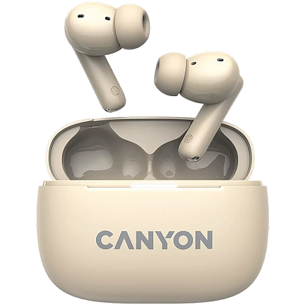 Наушники TWS беспроводные Canyon OnGo 10 ANC вакуумные с микрофоном бежевые
