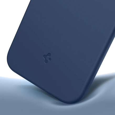 Чехол для iPhone 14 Pro силиконовый Spigen Silicone Fit MagSafe синий