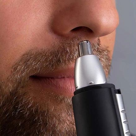 Триммер для бороды, усов, носа и ушей First Austria FA-5680-2-SI черно-серебристый