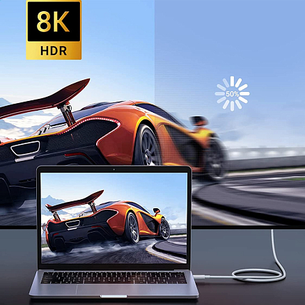 Кабель Type-C - Type-C длина 0.8 м USB4 Gen3 40Gbps 8K 60Hz 100W силиконовый Ugreen US506 (быстрая зарядка PD, QC 4.0) белый