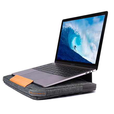 Сумка для ноутбука до 15,4 дюйма с подставкой WiWU Smart Stand серая