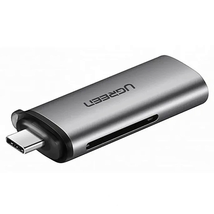 Картридер Type-C для SD, MicroSD Ugreen CM184 серебристый