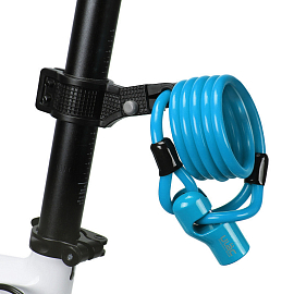 Замок для велосипеда тросовый Ulac L-2N голубой