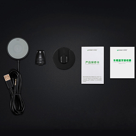 Bluetooth аудио адаптер (ресивер) 3,5 мм в USB порт Ugreen MM125 с громкой связью черно-серый