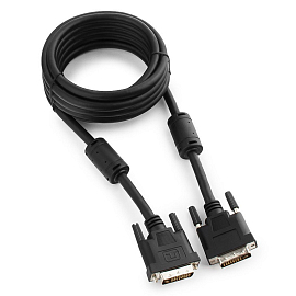 Кабель DVI-D - DVI-D (папа - папа) длина 3 м Cablexpert CC-DVI2-BK-10 с ферритами черный