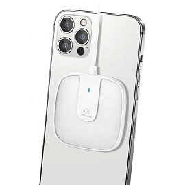 Беспроводная магнитная зарядка MagSafe для iPhone 15W Usams US-CD153 белая