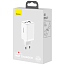 Зарядное устройство сетевое с USB и двумя Type-C входами 3А 65W Baseus GaN3 Pro (быстрая зарядка QC 4.0, 3.0, PD) белое
