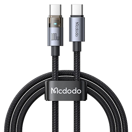 Кабель Type-C - Type-C для зарядки 1,2 м 5А 100W плетеный McDodo CA-5580 (быстрая зарядка PD) черный