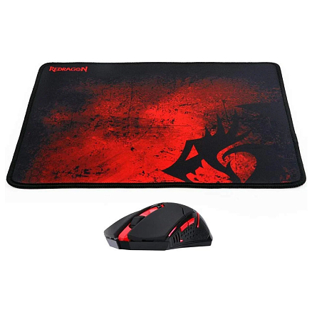 Набор коврик и мышь беспроводная оптическая 6 кнопок 2400 dpi Redragon M601WL-BA